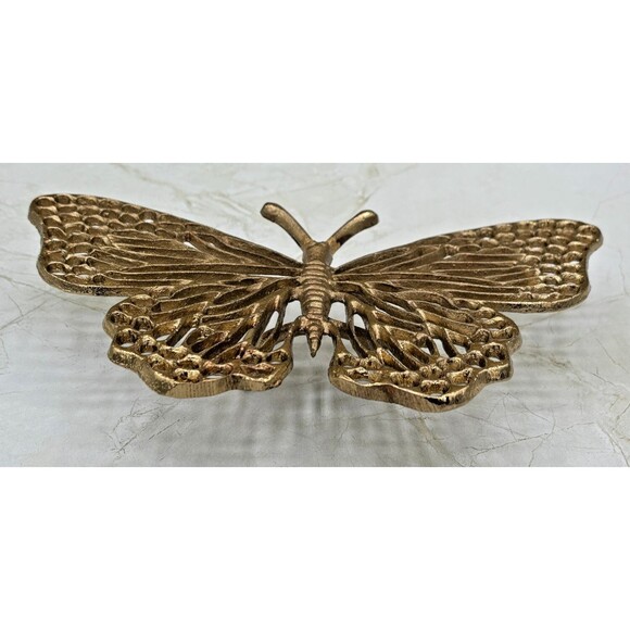 Aluminum Metal Filligree Butterfly Trivet Champagne Gold Tone Hot Plate NEW! - Picture 7 of 13